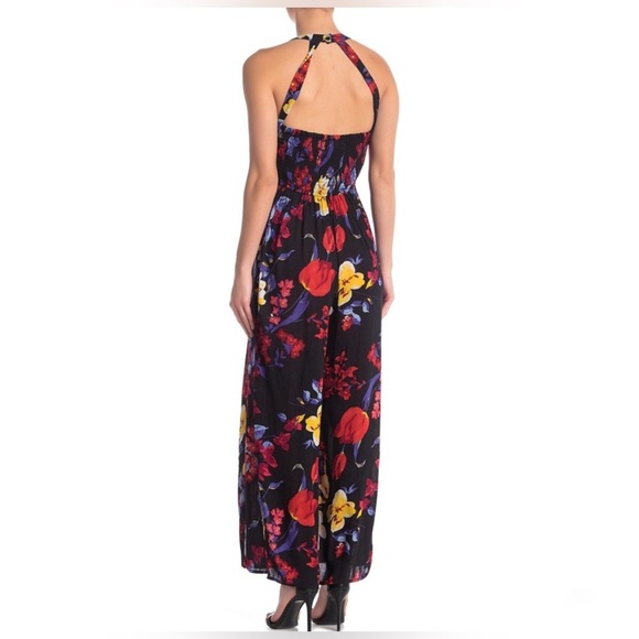 Band Of Gypsies Bristol Split Leg Jumpsuit In Black
& Multicolor Floral Print S - Picture 16 of 16